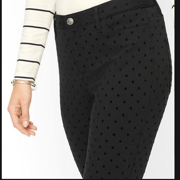 Talbots Soho 5-Pocket Flocked Dot Jeggings - Picture 1 of 11